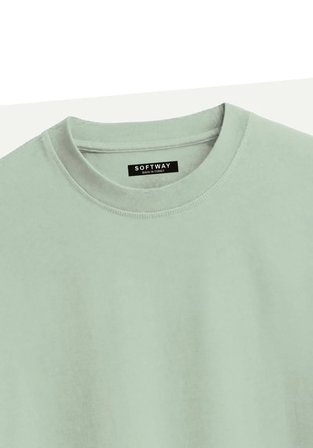 Unisex Bisiklet Yaka %100 Organik Pamuklu Kalın Dokulu Sally Baskılı Oversize T-shirt - BEJ