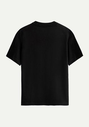 Unisex Bisiklet Yaka %100 Organik Pamuklu Kalın Dokulu YAHWEH Baskılı Oversize T-shirt - SİYAH