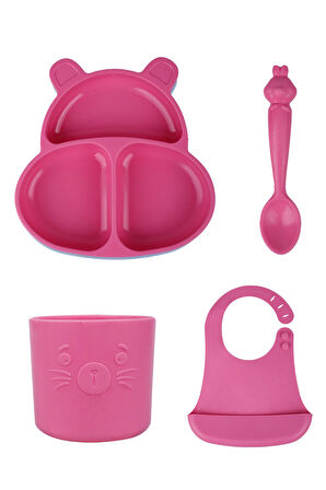 Pandish Beslenme Seti HupPo, HamHam, BuBu, Bibsy Bubblegum Pink -Pembe 