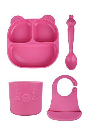 Pandish Beslenme Seti MamMa, HamHam, BuBu, Bibsy Bubblegum Pink -Pembe