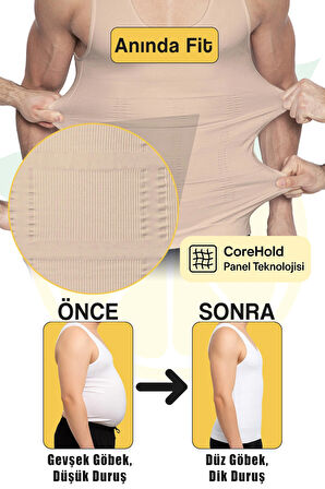 Korse Atlet Erkek – Jinekomasti Desteği, Göbek Toparlayıcı, Duruş Destekleyici - Ten | Elilom Yukka