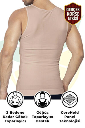 Korse Atlet Erkek – Jinekomasti Desteği, Göbek Toparlayıcı, Duruş Destekleyici - Ten | Elilom Yukka