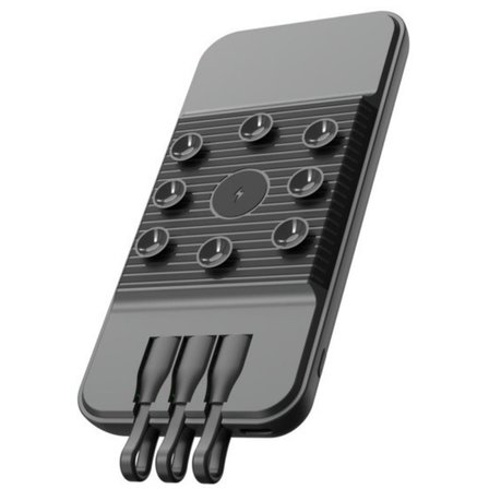 SnapMax SNP-3007 10.000 mah Siyah Vantuzlu Kablosuz ve 3in1 Kablolu Powerbank 