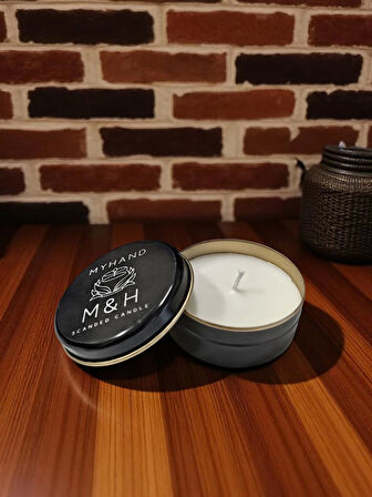 MyHand Soyawax Siyah Teneke Gül Güzeli Esans Kokulu Mum 60 Gr