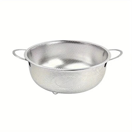 Paslanmaz Çelik Kulplu Çok Amaçlı Makarna Un Meyve Sebze Süzgeç 19 Cm