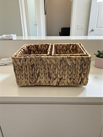 MyBru Çok Amaçlı 3'lü Hasır Sepet