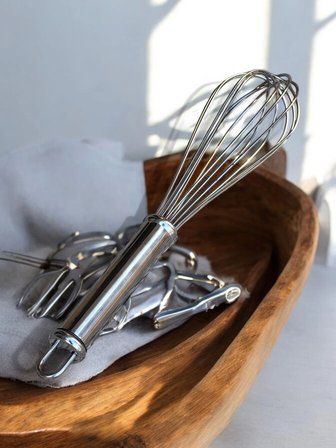 MyBru Paslanmaz Çelik Metal Saplı El Çırpıcısı ve Kevgir 2'li Set (Blender)