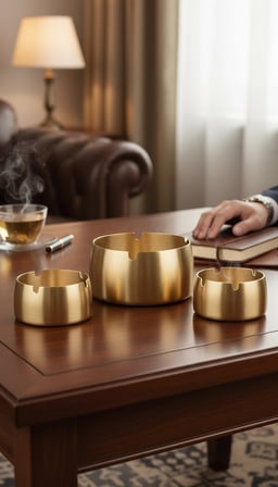 ByMyHand Paslanmaz Çelik Gold 3'lü küllük Set