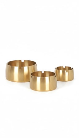 ByMyHand Paslanmaz Çelik Gold 3'lü küllük Set