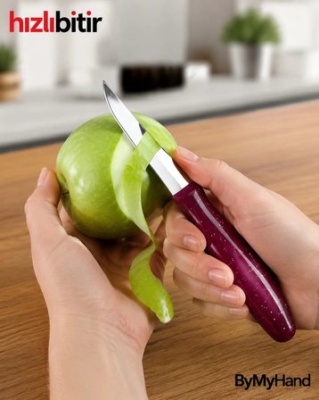 ByMyHand Bordo Meyve Bıçağı 6'lı Set