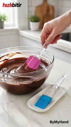 ByMyHand Karışık Renk Spatula ve Yumurta Fırçası 2'li Set