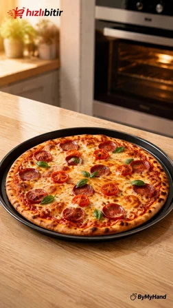ByMyHand Teflon Kaplama Siyah Yanmaz Yapışmaz Pizza Tepsisi 28 Cm