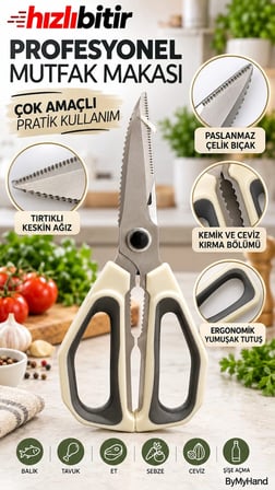 ByMyHand Paslanmaz Çelik Çok Amaçlı Mutfak Makası