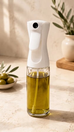 ByMyHand Cam Gövdeli Plastik Püskürtme Kapaklı Püskürtmeli Yağdanlık Sirke Sos ve Yağlık 2'li Set 230 Ml
