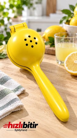 ByMyHand Döküm Sarı Limon Sıkacağı Narenciye sıkacağı(Büyük Boy)