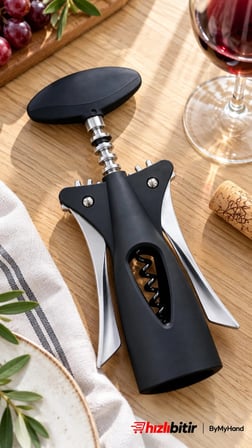 Professional Krom Metal Slikon Kaplama Tirbüşon Şarap Şişe Açacağı Türbişon Tirbişon