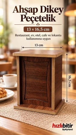ByMyHand Paslanmaz Ahşap Ev Lokanta Restoran Cafe ve Lokanta İçin Peçetelik