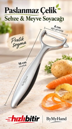 ByMyHand Pratik Paslanmaz Çelik Jülyen Soyacak Patates Meyve ve Sebze Soyucu