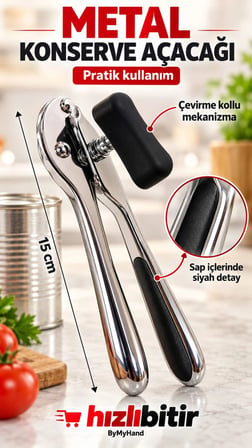 ByMyHand Metal  Premium Pratik Konserve Açacağı 15 Cm