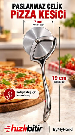 ByMyHand Paslanmaz Çelik Premium Pizza ve Hamur Kesici