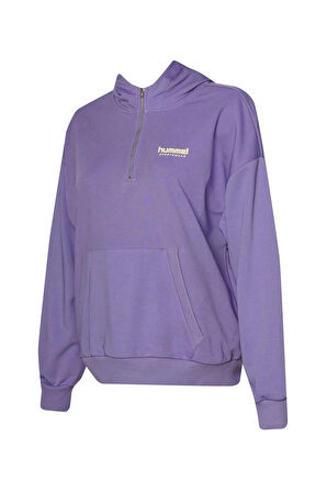 hummel Devon Zip Neck Hoodie Mor Kadın Hoodie