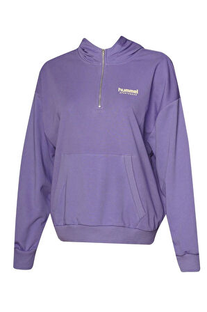 hummel Devon Zip Neck Hoodie Mor Kadın Hoodie