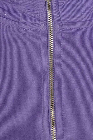 hummel Devon Zip Neck Hoodie Mor Kadın Hoodie