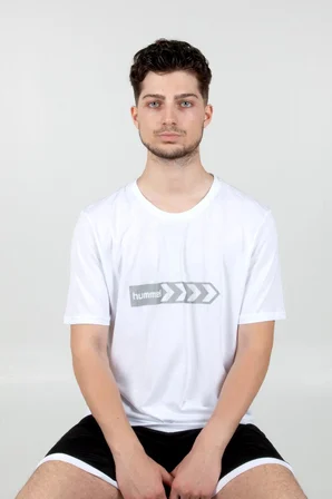 Hummel Armin Pamuklu Antrenman Tişört Beyaz Baskılı