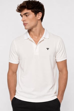 hummel Trona Polo 912358-9157 Ekru Erkek Polo Yaka T-Shirt