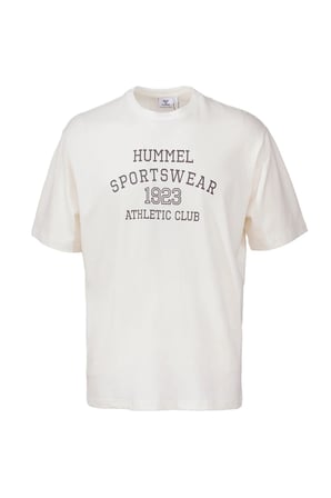 Hummel Oversize % 100 Pamuk Bisiklet Yaka T Shirt Erkek T SHİRT 912433-9157 EKRU