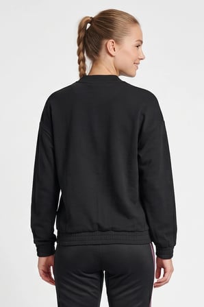 Hummel Regular Fit Kolej Yaka Fermuarlı Sweat Kadın SWEAT 922543-2001 SİYAH