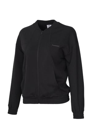 Hummel Regular Fit Kolej Yaka Fermuarlı Sweat Kadın SWEAT 922543-2001 SİYAH