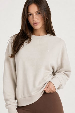 hummel Dellax Sweatshirt 922548-9719 Krem Kadın Sweatshirt