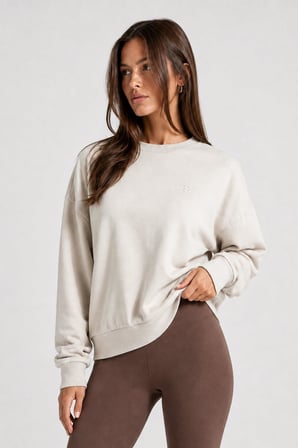 hummel Dellax Sweatshirt 922548-9719 Krem Kadın Sweatshirt