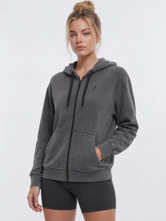 hummel Dellax Zip Hoodie 922549-2001 Koyu Gri Kadın Zip Hoodie