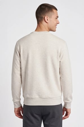 Hummel Regular Fit Logolu Bisiklet Yaka Sweat Erkek SWEAT 922565-9098 KREM