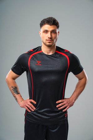 Hummel Target Antrenman Tişört Siyah-Kırmızı