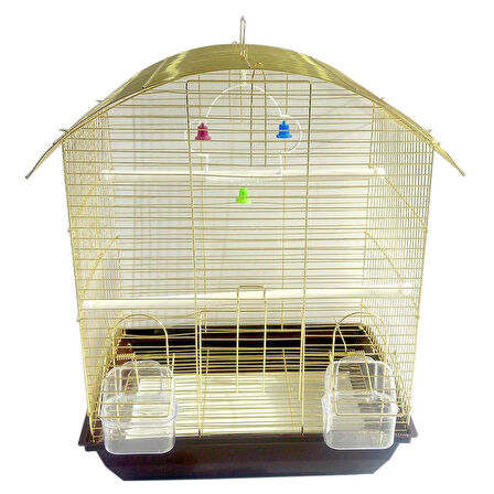 Nanbell Pirinç Sürgülü Izgaralı İthal Kuş Kafesi 37X28X48cm