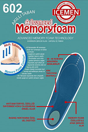 Medikalcim Advanced Memory Foam Akıllı Tabanlık 42-44 Numara Ayak