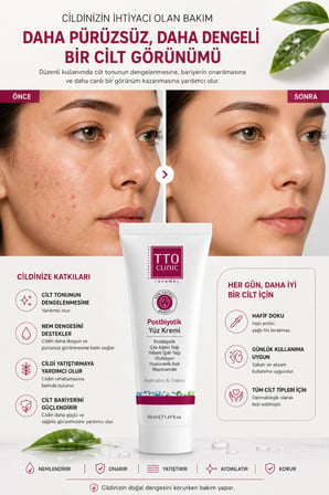 TTO CLINIC Postbiyotik Yüz Kremi 50 ml
