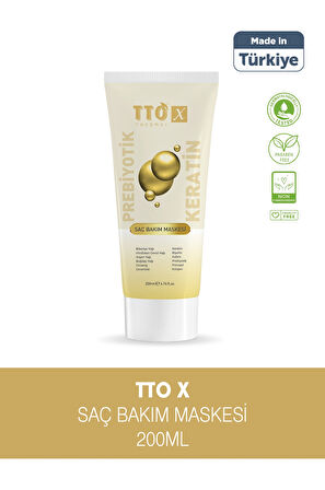 TTO X Prebiyotik Saç Bakım Maskesi Biberiye Yağı Keratin Argan Yağı Biyotin 
