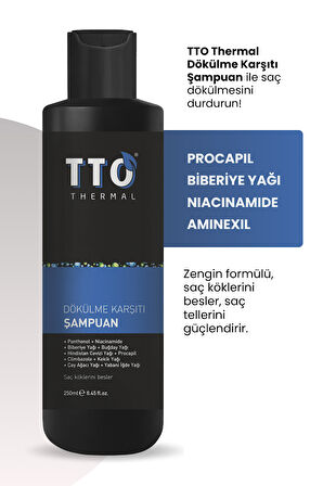 TTO Dökülme Karşıtı Şampuan 250ml (Procapil,Çay Ağacı Yağı,Climbazole,Aminexil)