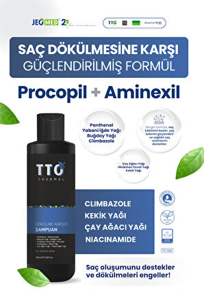 TTO Dökülme Karşıtı Şampuan 250ml (Procapil,Çay Ağacı Yağı,Climbazole,Aminexil)