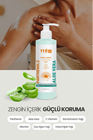 TTO X Aloe Vera Losyon Güneş Sonrası Bakım, Nemlendirici, Ferahlatıcı, Yatıştırıcı 200 ml