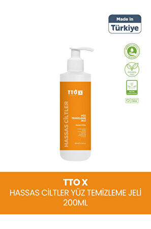 TTO-X Yüz Temizleme Jeli – Hassas Ciltler 200 ml