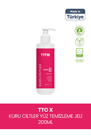 TTO-X Yüz Temizleme Jeli – Kuru Ciltler 200 ml