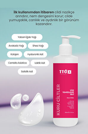 TTO-X Yüz Temizleme Jeli – Kuru Ciltler 200 ml