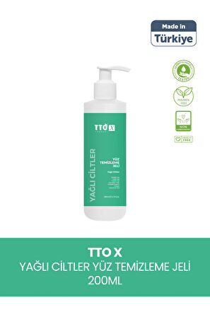 TTO-X Yüz Temizleme Jeli – Yağlı Ciltler 200 ml