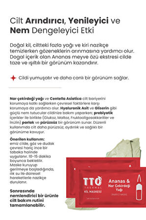 TTO THERMAL Ananas Ve Nar Çekirdeği Yağ İçeren Kil Maskesi 
