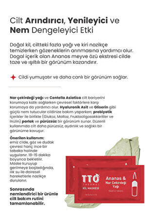 TTO THERMAL Ananas Ve Nar Çekirdeği Yağ İçeren Kil Maskesi 